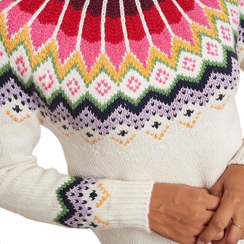 Marine Layer wool alpaca cotton blend L&F Fairisle Sweater EUC - Picture 4 of 10